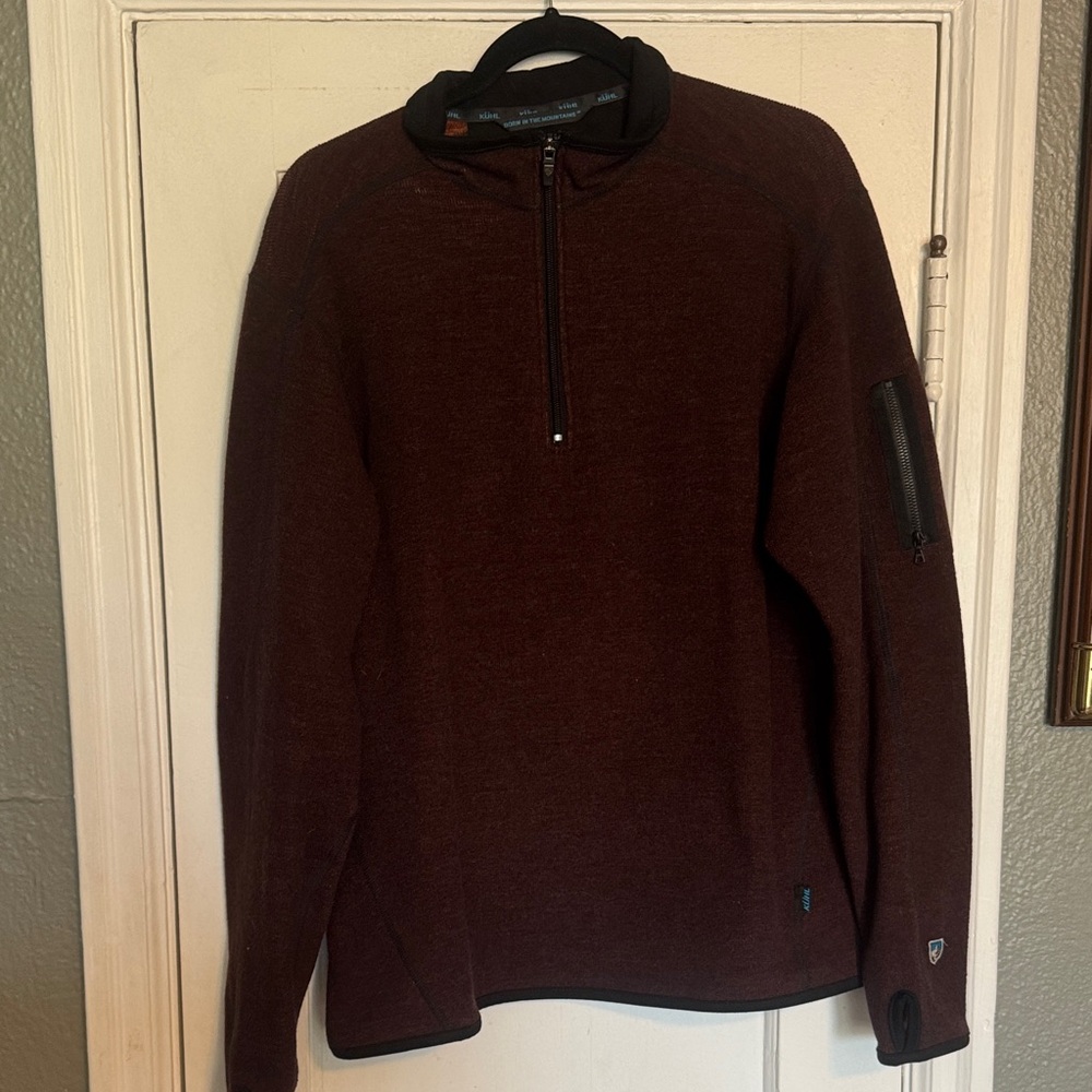 Kuhl Men's Dark Red Zip-Up Sweater